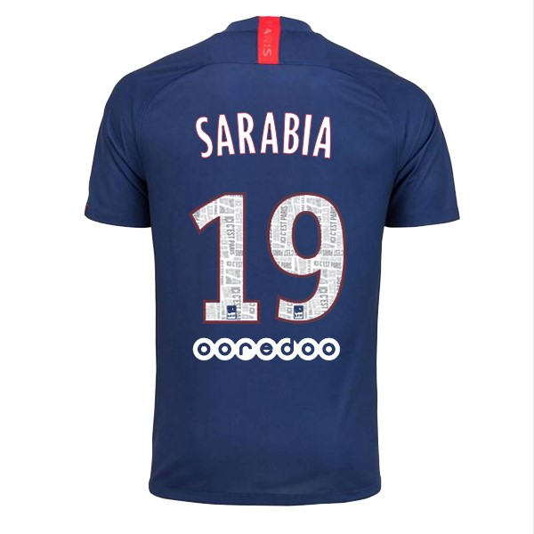 Camiseta Paris Saint Germain NO.19 Sarabia Primera equipo 2019-20 Azul